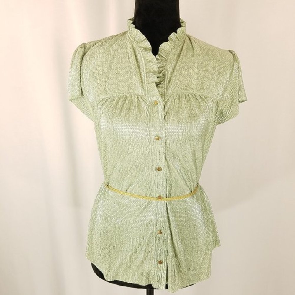Sabina Musayev green/gold top tie waist